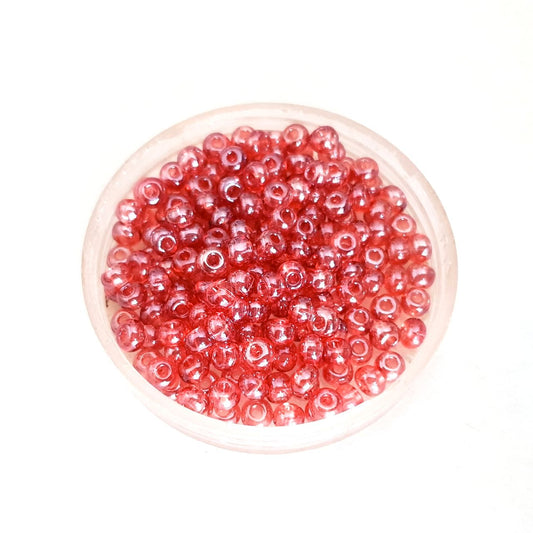 5 0 4.5mm Pink - Transparent Lustred Czech Seed Bead