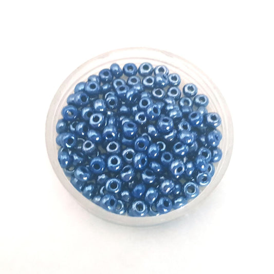 5 0 4.5mm Blue - Royal Lustred Czech Seed Bead