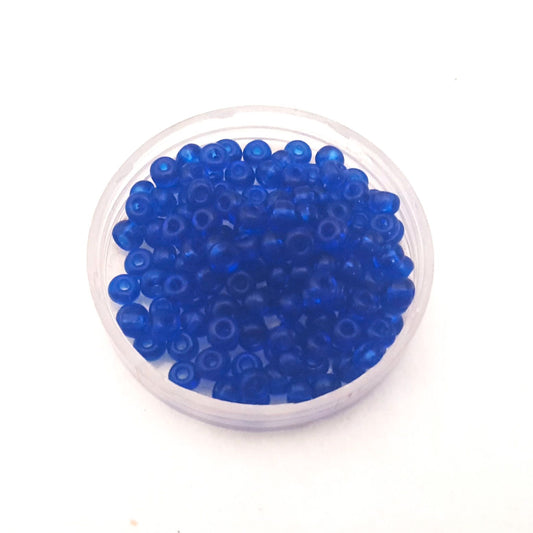 5 0 4.5mm Blue - Royal Transparent Czech Seed Bead