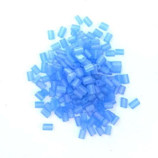 5x3.5mm Blue Matt AB Oblong Czech Bead