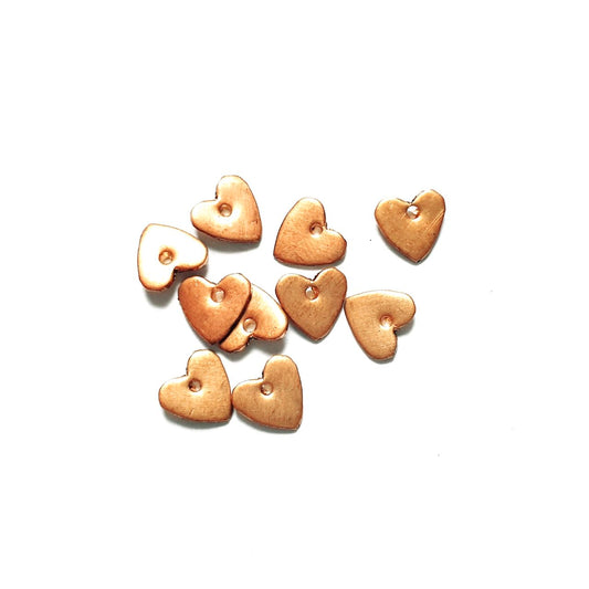 Flat Small Heart Brass Stamping w Hole 6mm
