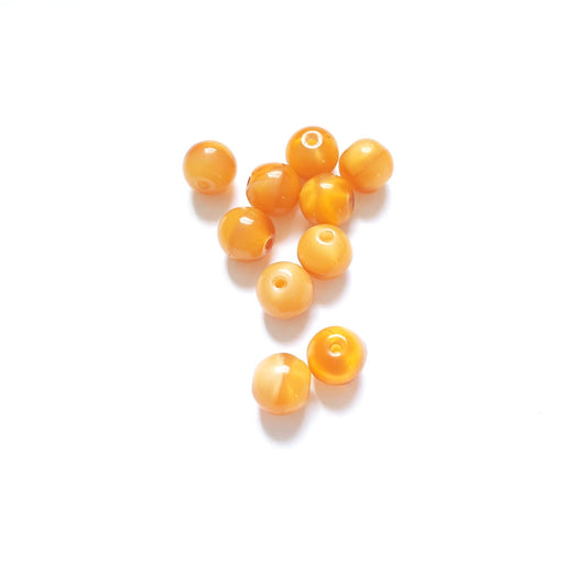 6mm Butterscotch Amber Round Mix Czech Glass Bead