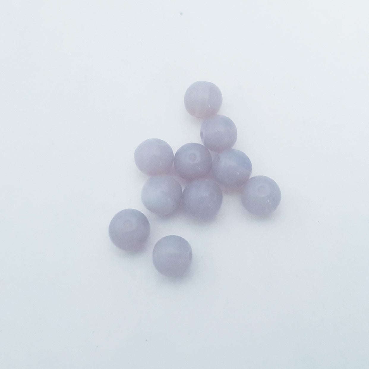6mm Lilac Round Opalino Czech Glass Bead
