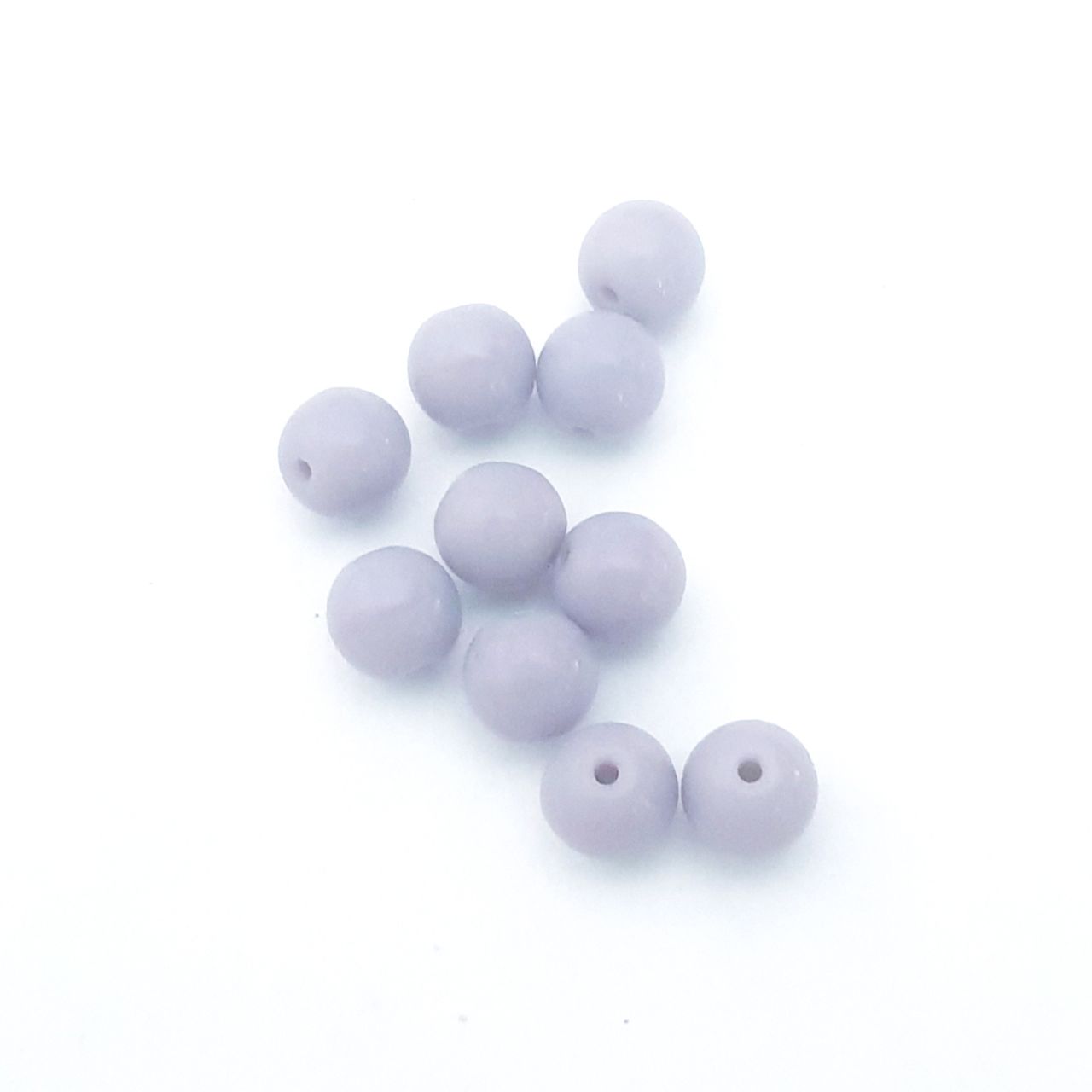 6mm Lilac Round Opaque Czech Glass Bead