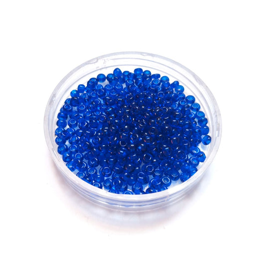 8 0 Czech Seed Bead Blue Royal Transparent