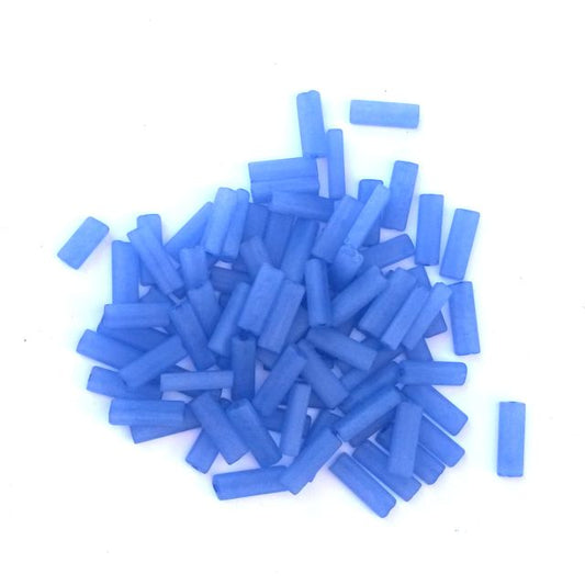 10x3.5mm Blue Jacaranda Matt Czech Oblong Slab Bead