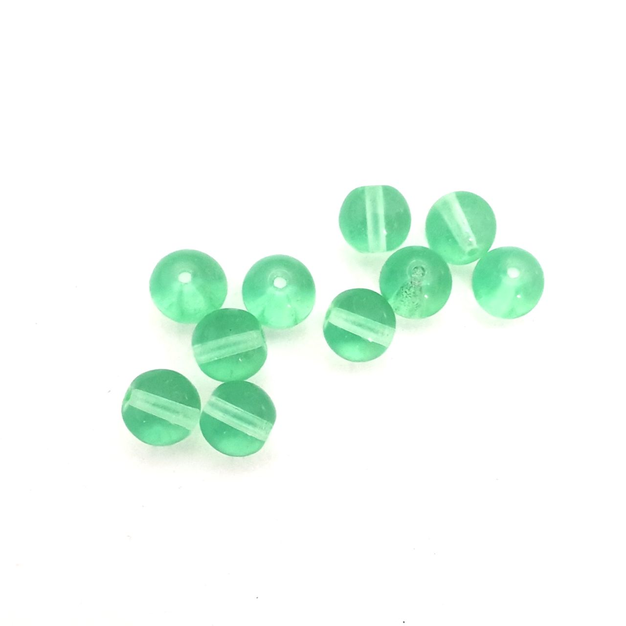 Round 8mm Mint Transparent Czech Glass Bead