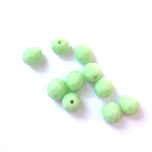 8mm Mint Sorbet Opaque Czech Firepolished Glass Bead