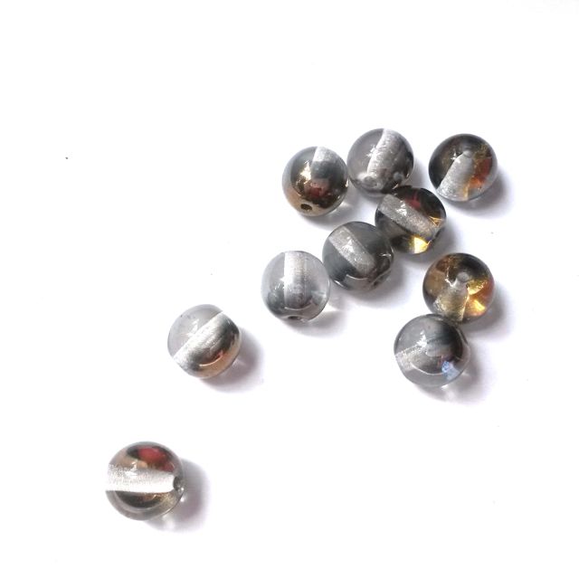Round 8mm Metallic Bronze Lustre Czech Glass Bead