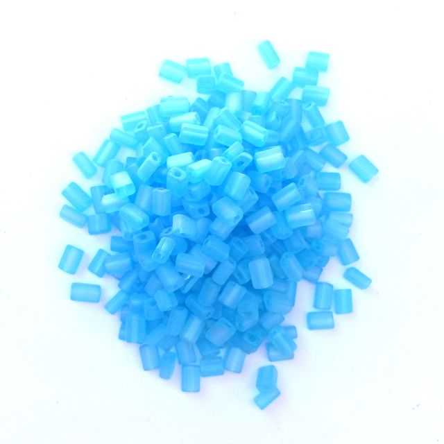 5x3.5mm Blue Matt AB Turquoise Oblong Czech Bead