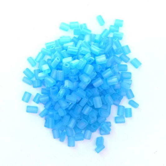 5x3.5mm Blue Matt AB Turquoise Oblong Czech Bead