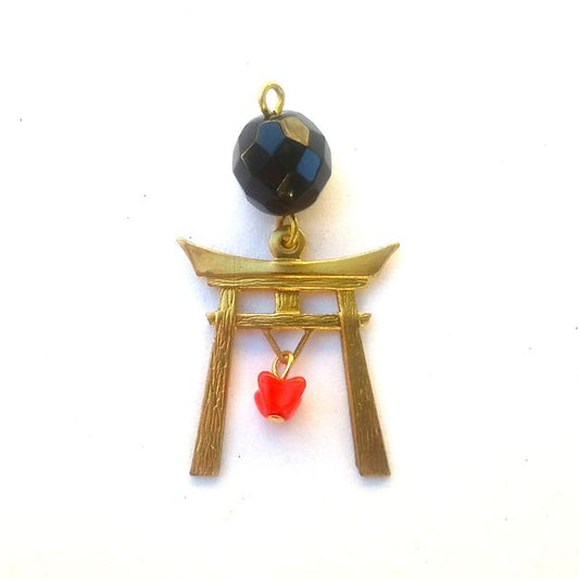 Oriental Charm Temple Gate Brass Black