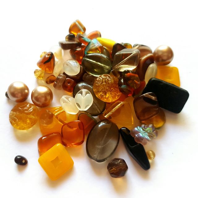 Czech Pressed Glass Bead Mix Autumn