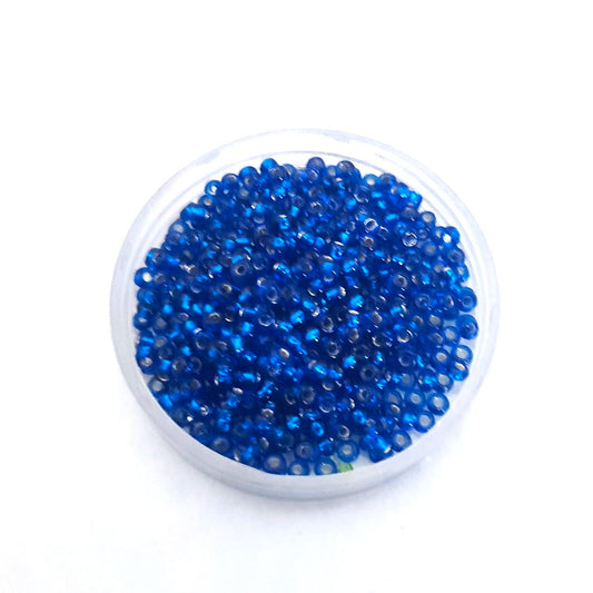 8 0 Czech Seed Bead Blue - Cobalt Silverlined