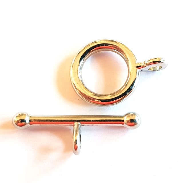 Jewellery Clasp Large Fob and Toggle Nickel Plate 13x20mm