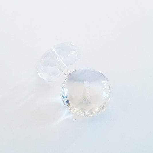 17mm Gemcut Rondell Clear Czech Fire Polished Bead