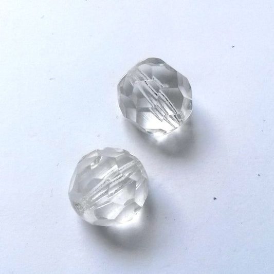 14mm Transparent Clear Czech Fire Polished Bead