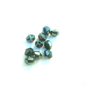 5mm Bicone Gun Metal Czech Fire Polished Glass Bead