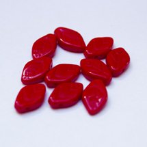 Red Leaf 12x7mm Opaque Czech Glass Bead