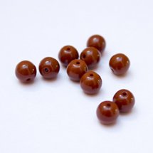 6mm Brown Oapque Round Czech Glass Bead | Pack of 25