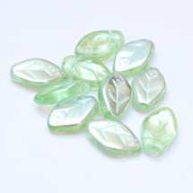 Green Leaf 12x7mm AB Czech Glass Bead