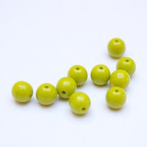Green Round 6mm Chartreuse Opaque Czech Glass Bead