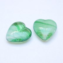 Heart 16mm Green Mix Czech Glass Bead