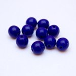 Blue Round 6mm Royal Opaque Czech Glass Bead