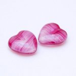 Heart 16mm Pink Mix Czech Glass Bead