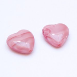 Heart 16mm Vintage Pink Czech Glass Bead