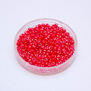 8 0 Czech Seed Bead Red Opaque Lustred