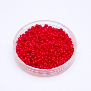 8 0 Czech Seed Bead Red - Dark Opaque