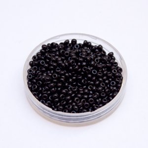 8 0 Czech Seed Bead Black Opaque