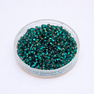8 0 Czech Seed Beads Teal Silverlined