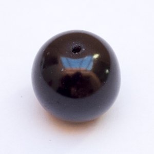 Round 25mm Black Czech Glass Bead