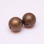 Metalised Plastic Bead Round Bronze 25mm