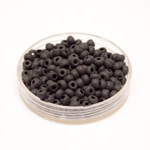 5 0 4.5mm Black Opaque Matt Czech Seed Bead
