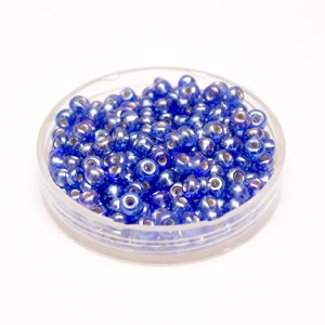 5 0 4.5mm  Blue - Sapphire AB Silver Lined Czech Seed Bead