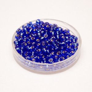 5 0 4.5mm Blue - Royal Silver Lined Czech Seed Bead