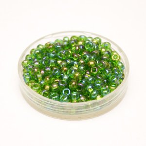 5 0 4.5mm Green AB Czech Seed Bead
