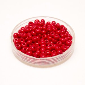 5 0 4.5mm Red - Dark Opaque Czech Seed Bead