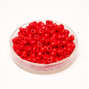 5 0 4.5mm Red Opaque Czech Seed Bead