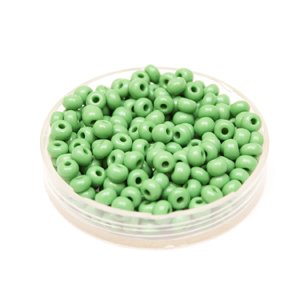 5 0 4.5mm Green Opaque Czech Seed Bead