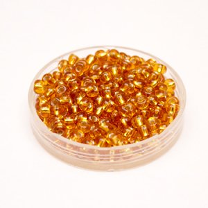 5 0 4.5mm Gold Silver Lined Czech Seed Bead