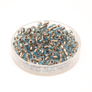 5 0 4.5mm Aquamarine Copper Lined Czech Seed Bead