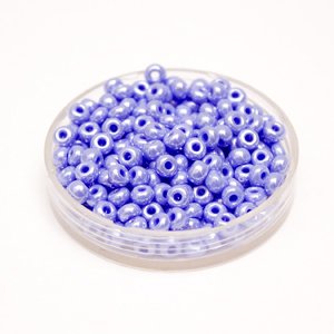 5 0 4.5mm  Blue - Mid Opaque Lustred Czech Seed Bead
