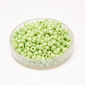 5 0 4.5mm Lime Opaque Lustred Czech Seed Bead