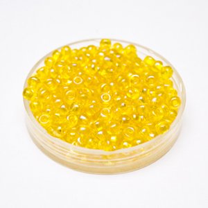 5 0 4.5mm Yellow Transparent Lustred Czech Seed Bead