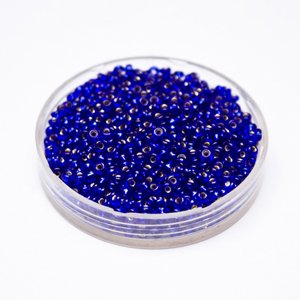 8 0 Czech Seed Bead Blue - Royal Silverlined