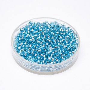5 0 4.5mm Turquoise Silver Lined Czech Seed Bead